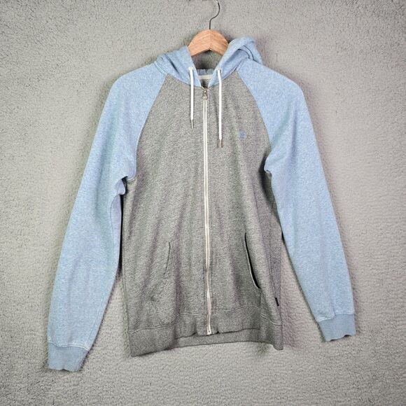 Quiksilver Full Zip Hoodie M Gray & Light Blue Colorblock Streetwear - Picture 16 of 16